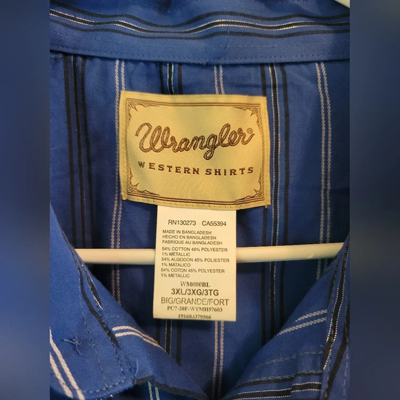 Wrangler Western Pearl Snap Button Men's Shirt - Picture 3 of 5